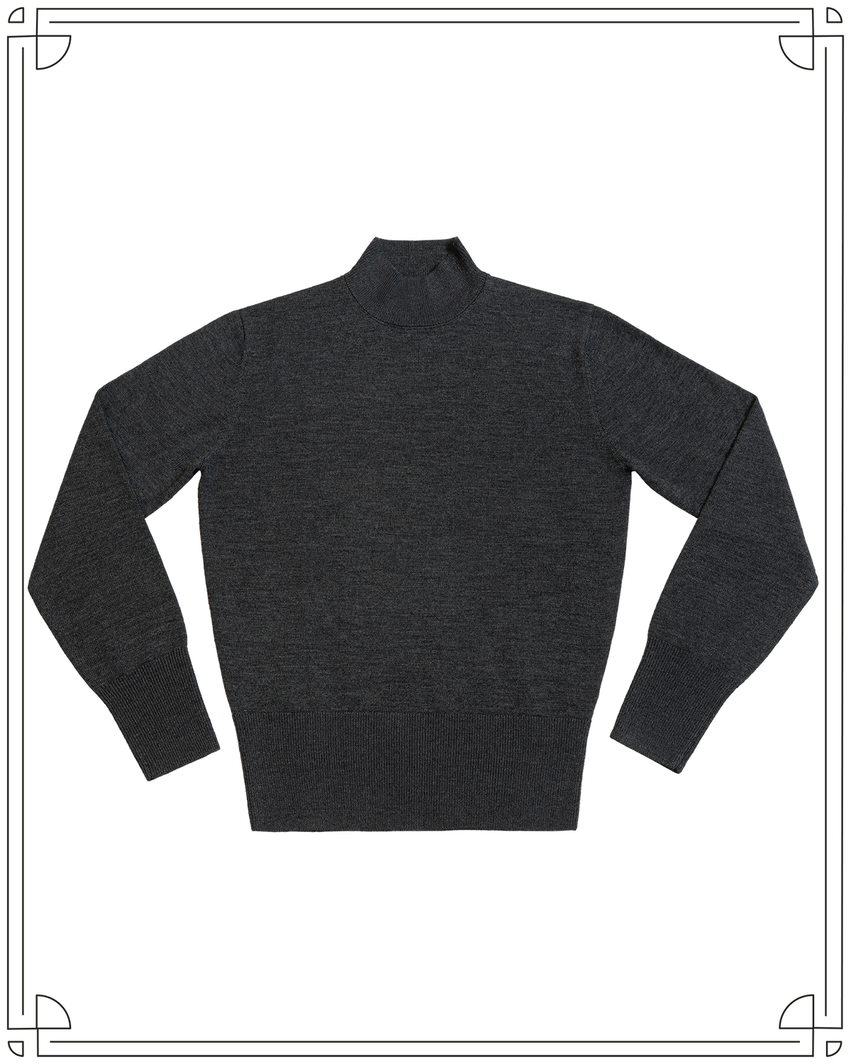 Cathcart London Merino Rollneck Jumper in Charcoal