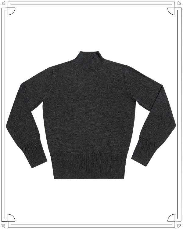 Cathcart London Merino Rollneck Jumper in Charcoal