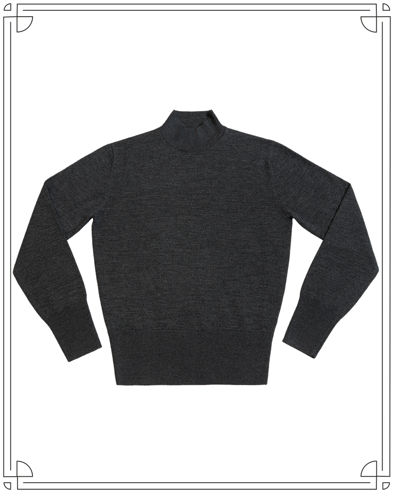 Cathcart London Merino Rollneck Jumper in Charcoal