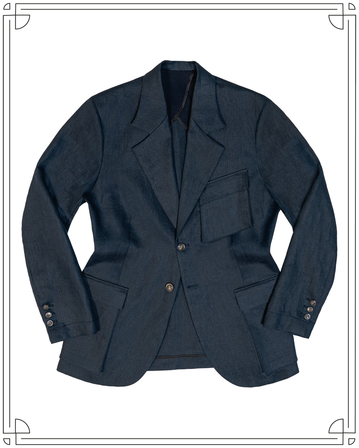 Sample Navy Linen Gable Jacket