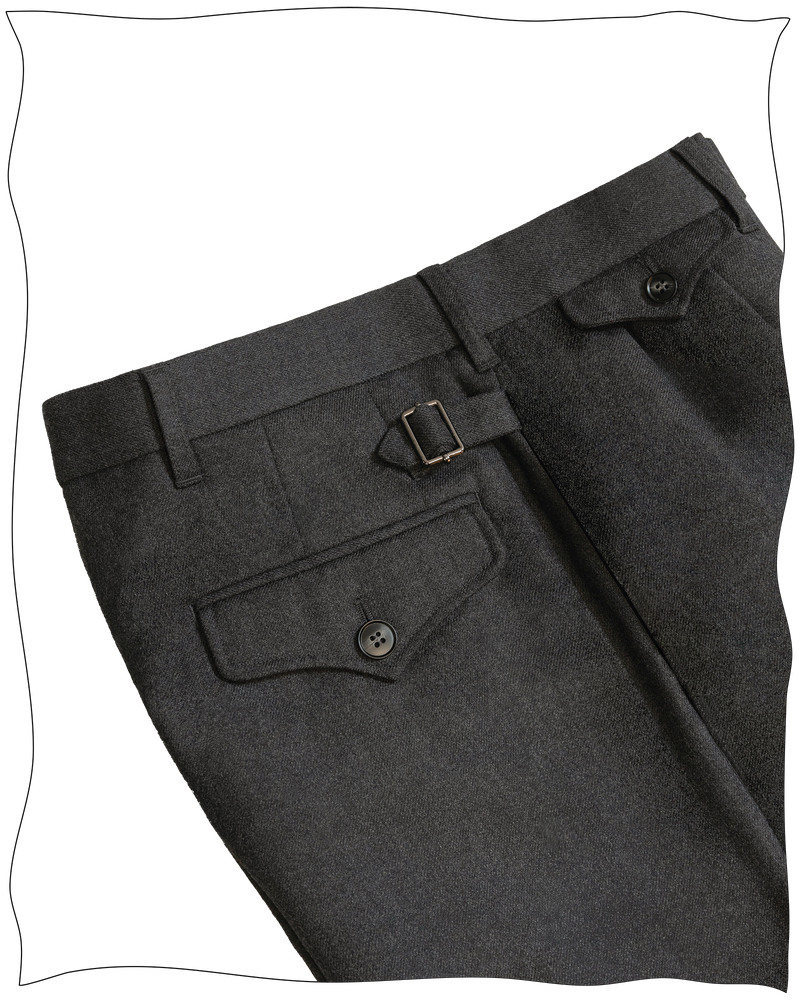 Grey Worsted Astor Flannel Trousers