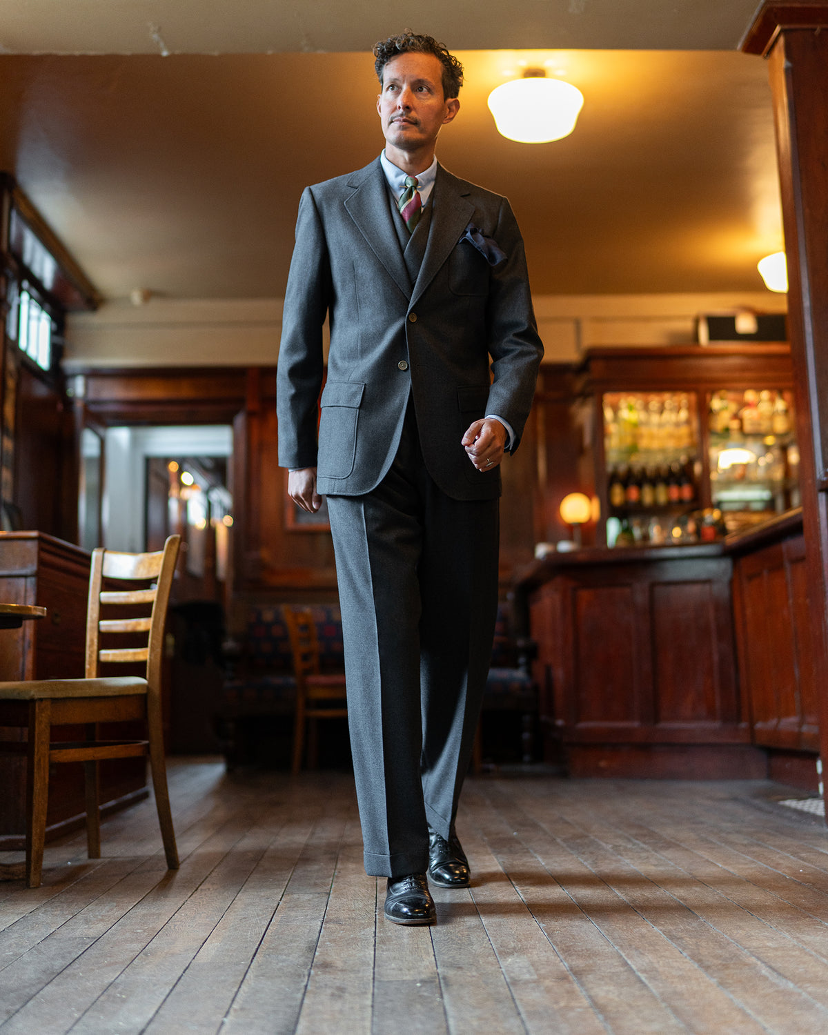 Grey Worsted Astor Flannel Trousers