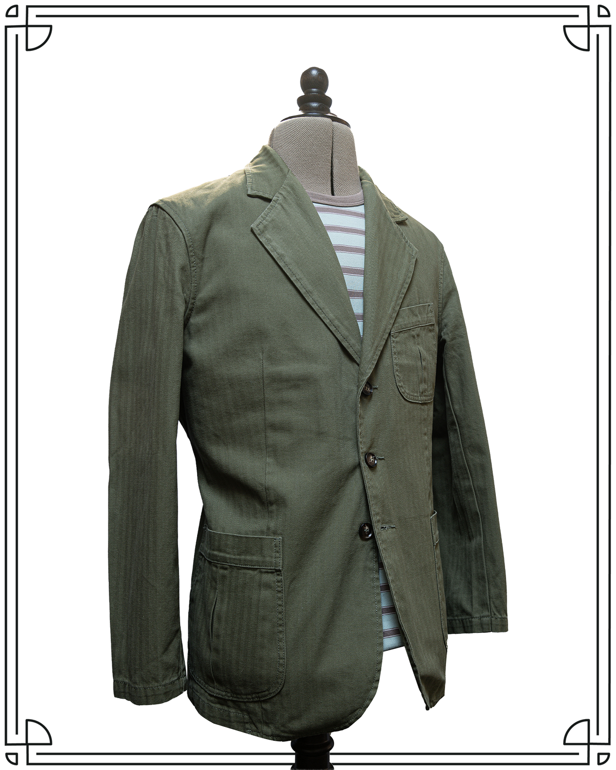 Sample Drab Herringbone Twill King Cole Jacket Size 40