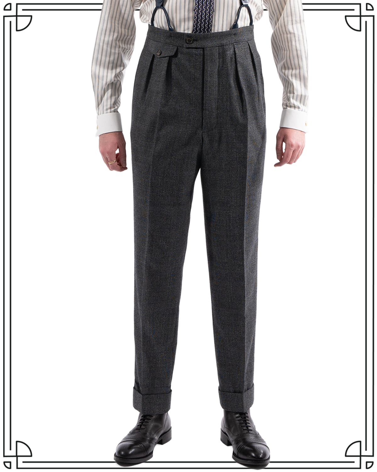 Sample Charcoal Check Eden Trousers Size 32