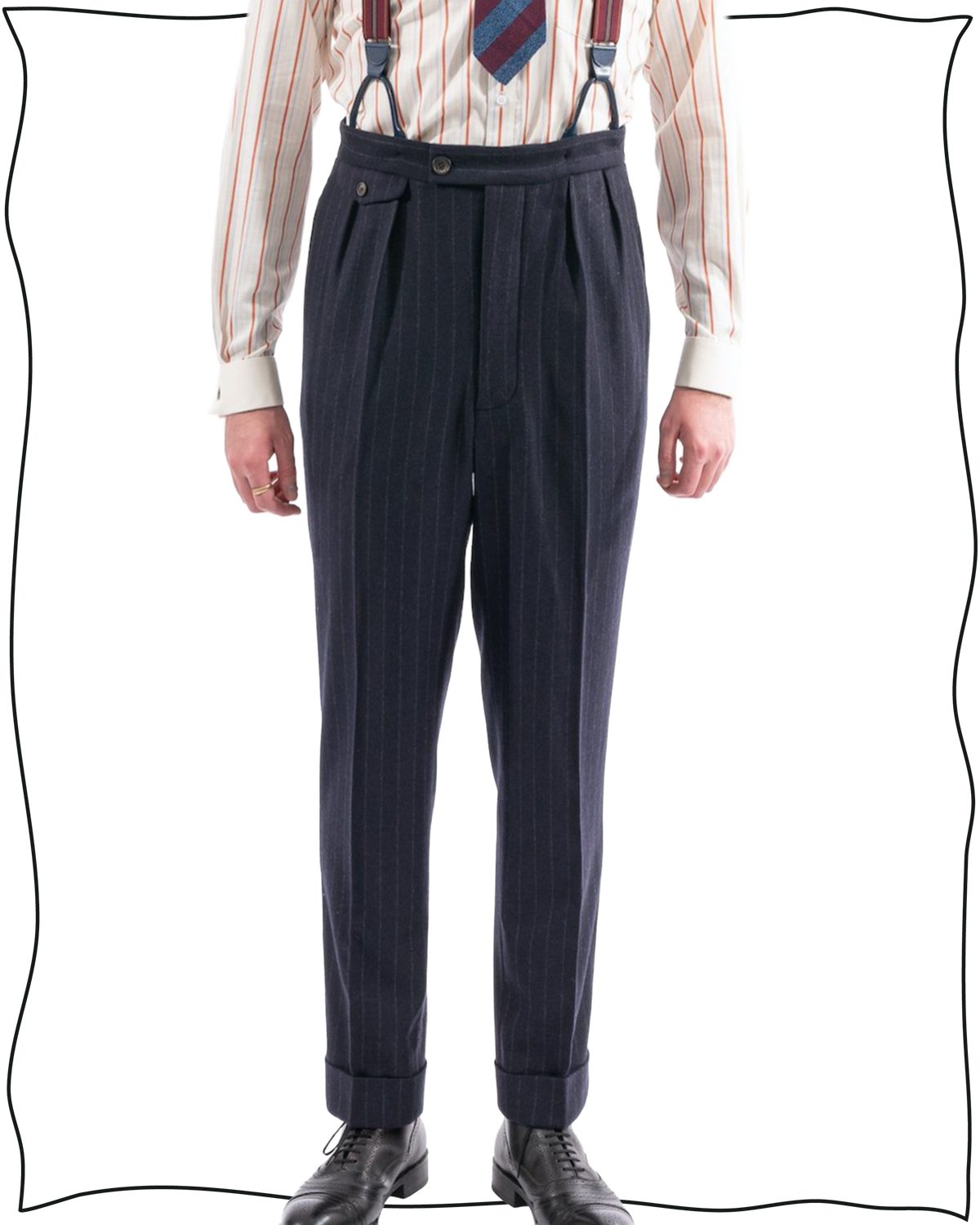 Sample Navy Stripe Eden Trousers Size 36