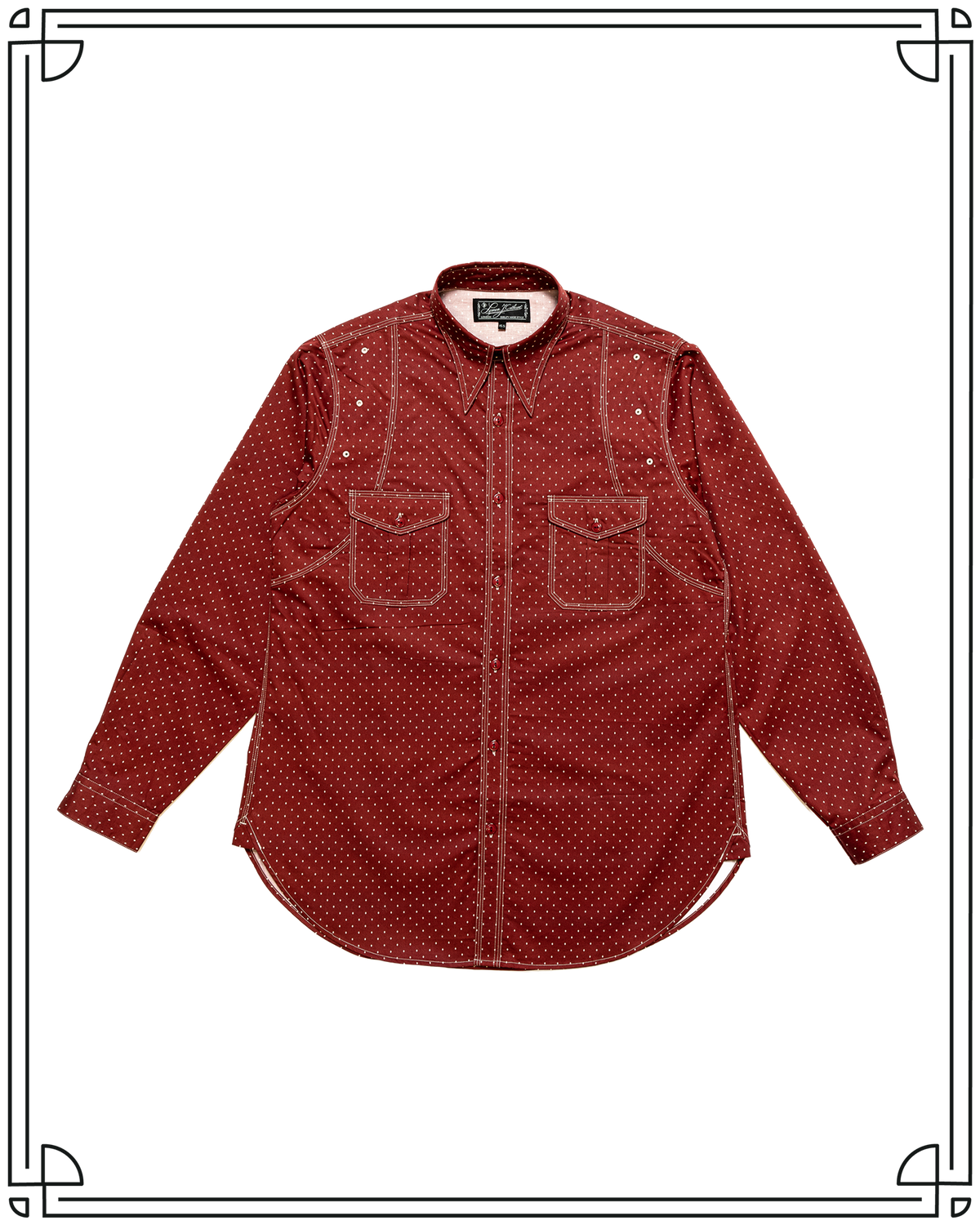 Sample Red Diamond Dot Sateen Work Shirt Size 16
