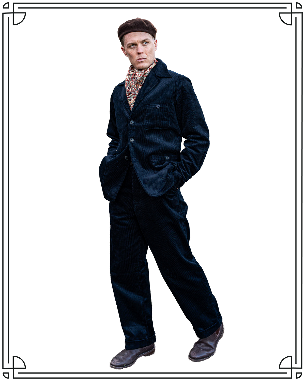 Midnight Corduroy Artisan Suit Size 38/32