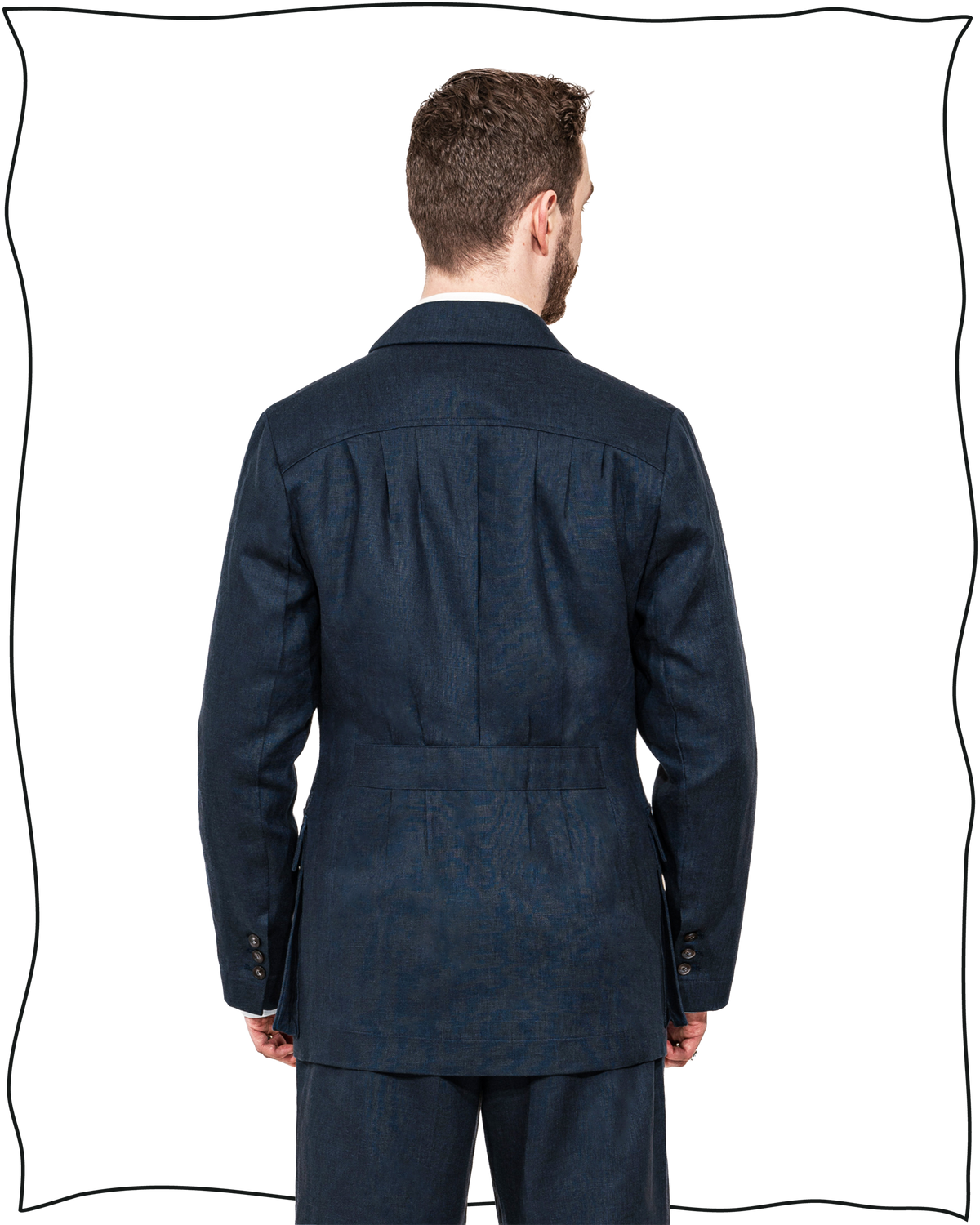 Sample Navy Linen Gable Jacket