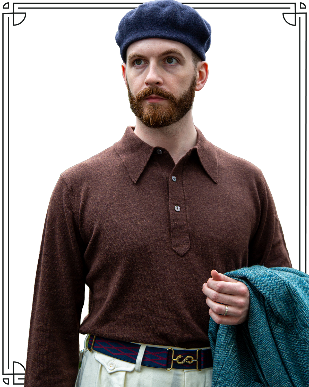 Sample Chocolate Merino Polo Size XS
