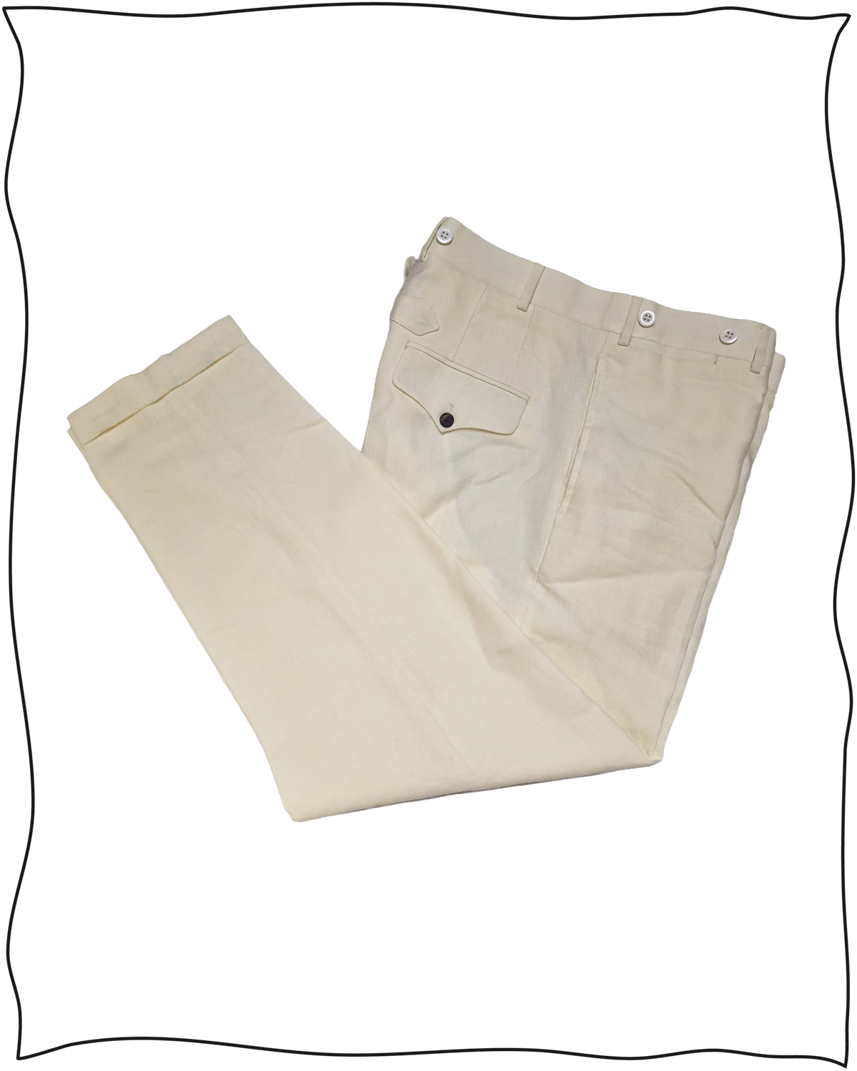 Sample Cream Irish Linen Vanderbilt Suit Size 42/36