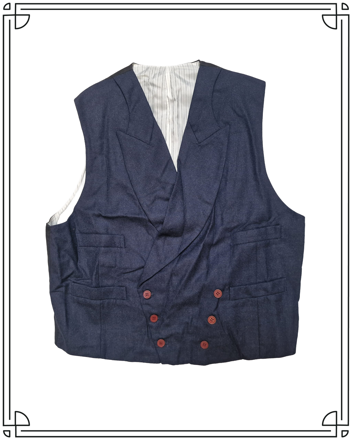 Sample Navy Wool DB Waistcoat Size 40