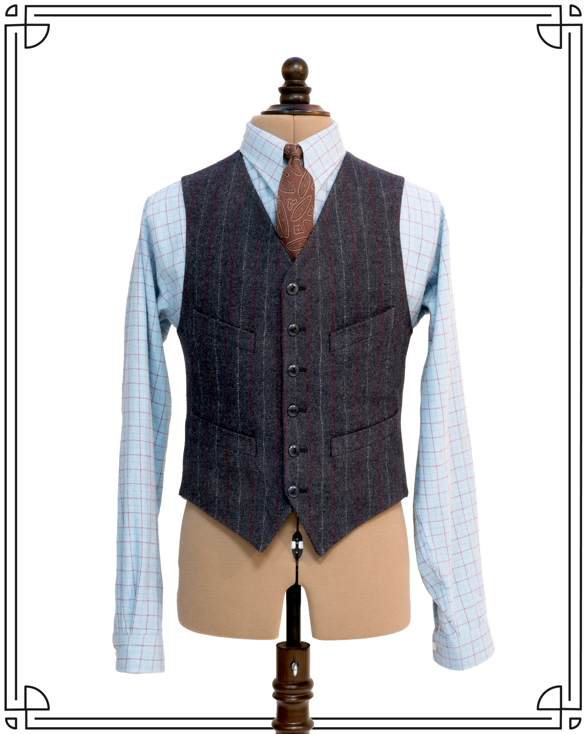 Sample Multistripe Flannel King Cole Waistcoat Size 38