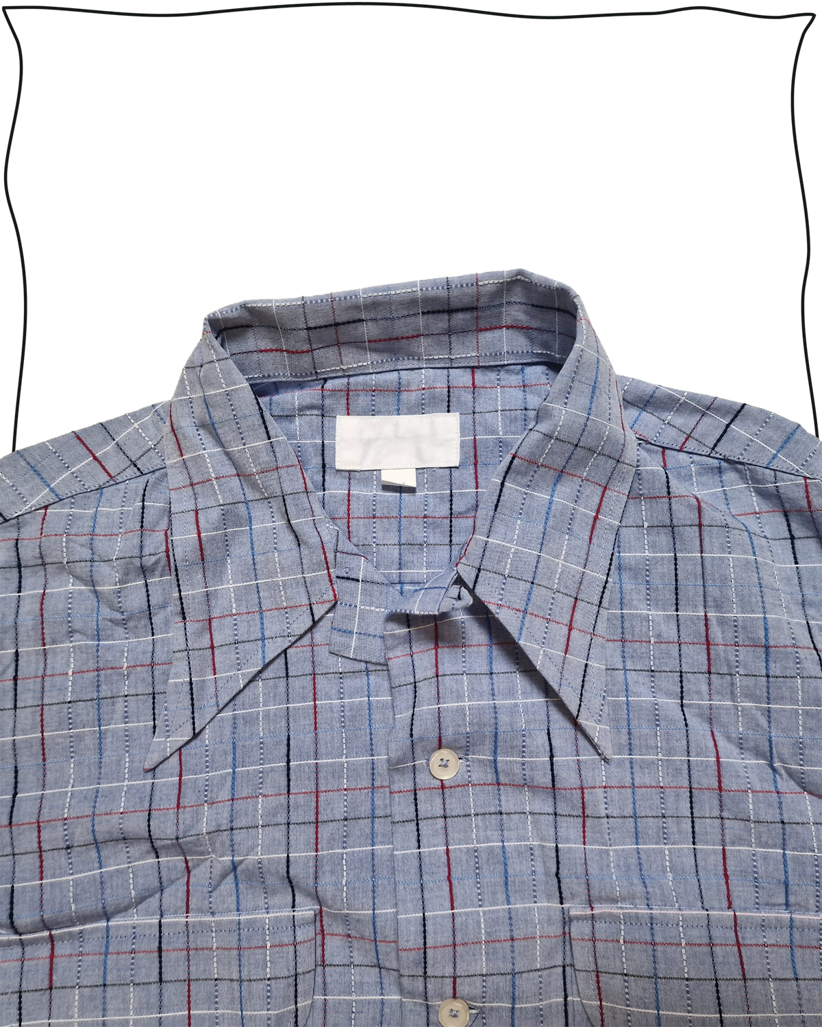 Sample Blue Check Camp Shirt Size 15.5