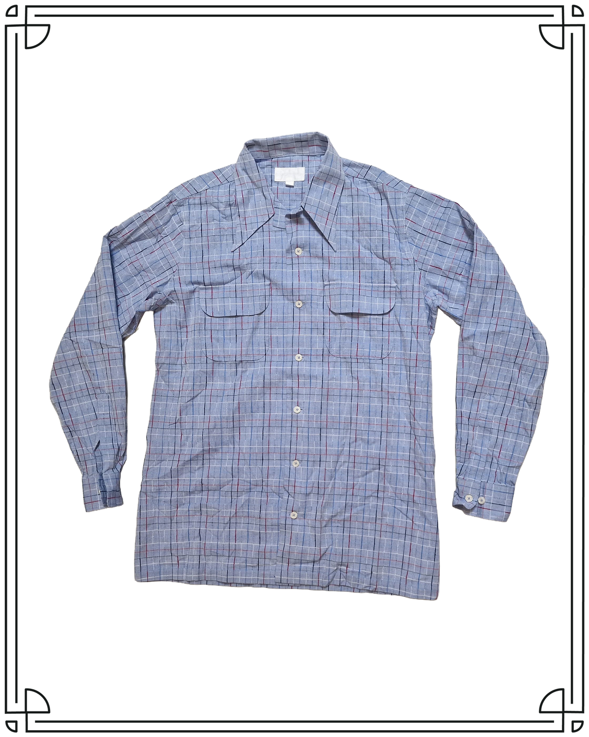 Sample Blue Check Camp Shirt Size 15.5