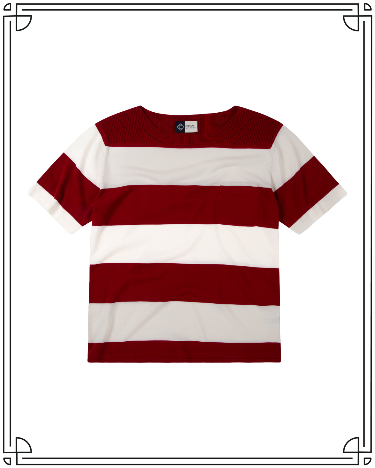 Sample Burgundy and White Boatneck T-Shirt Size XS