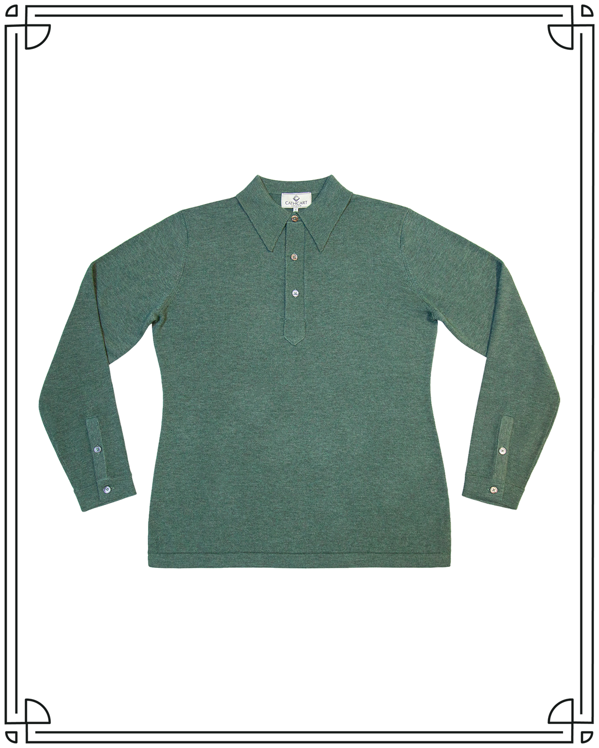 Sample Seafoam Merino Polo Size M