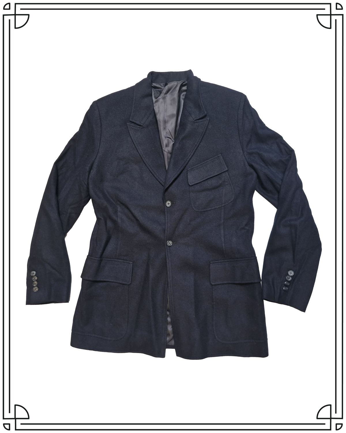 Sample Midnight Wool Vanderbilt Jacket Size 40