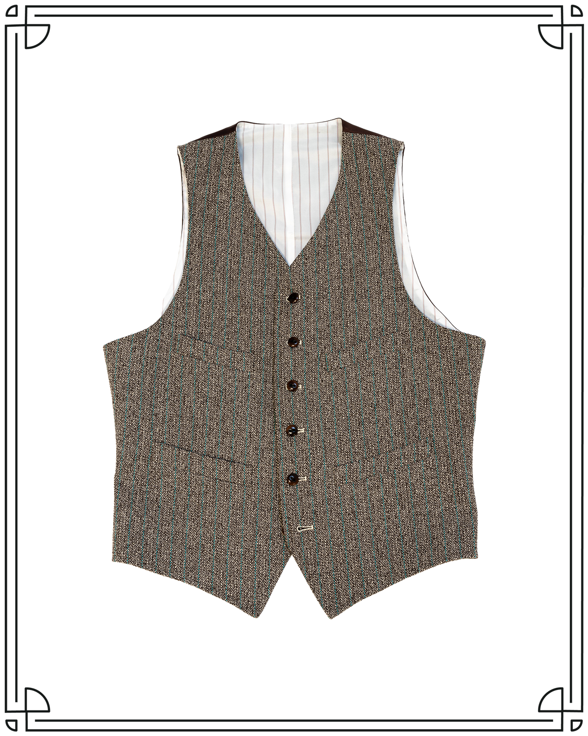 Sample Teal Stripe Waistcoat Size 38