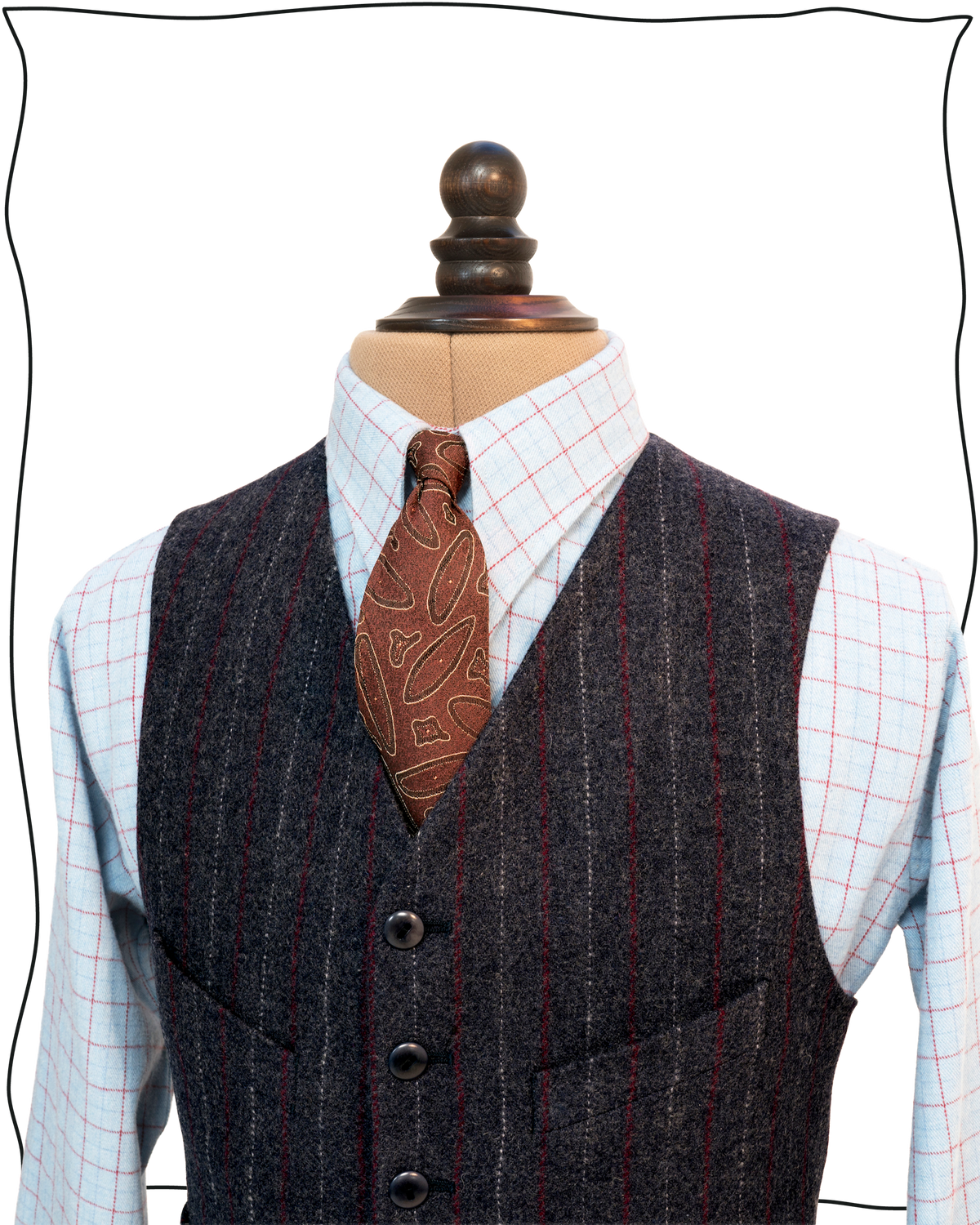 Sample Multistripe Flannel King Cole Waistcoat Size 38
