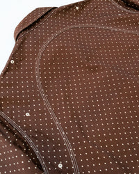Brown Diamond Dot Sateen Shirt Size 14.5