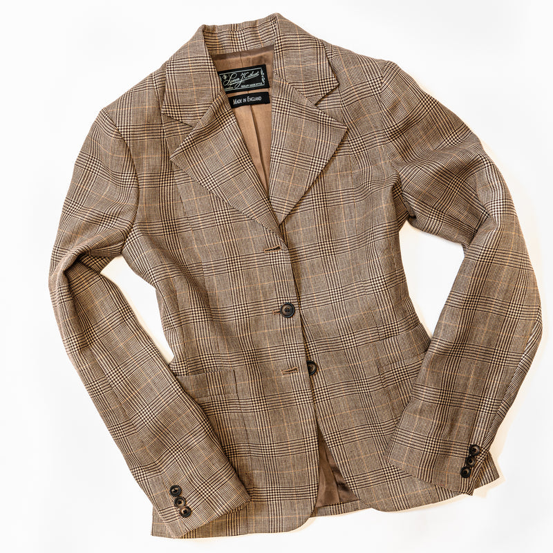 Tan Prince of Wales Single Breasted Jacket