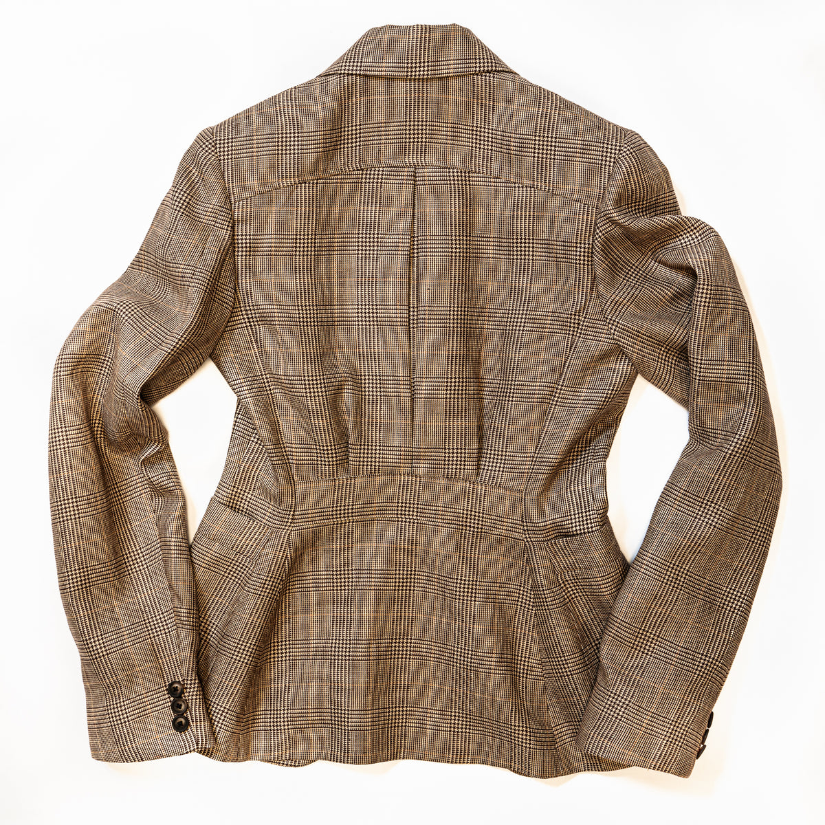 Tan Prince of Wales Single Breasted Jacket